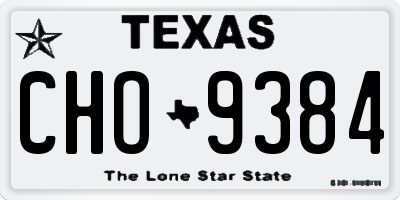 TX license plate CHO9384