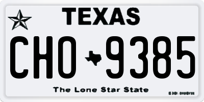 TX license plate CHO9385