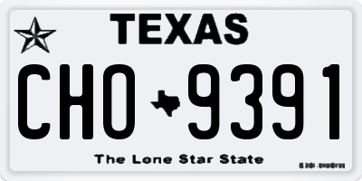 TX license plate CHO9391