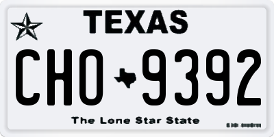TX license plate CHO9392