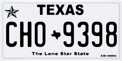 TX license plate CHO9398