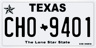 TX license plate CHO9401