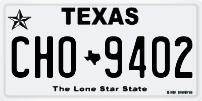 TX license plate CHO9402