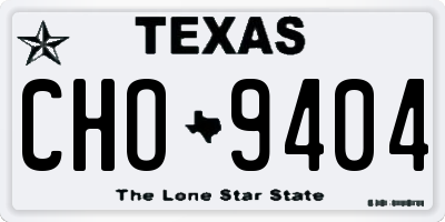 TX license plate CHO9404