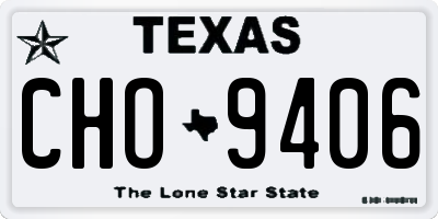 TX license plate CHO9406