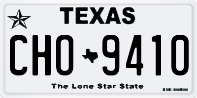 TX license plate CHO9410