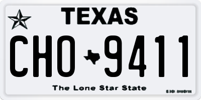 TX license plate CHO9411