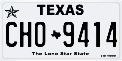 TX license plate CHO9414