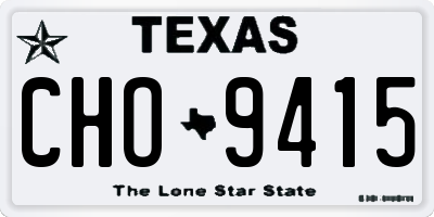 TX license plate CHO9415