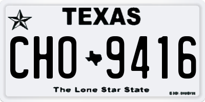 TX license plate CHO9416