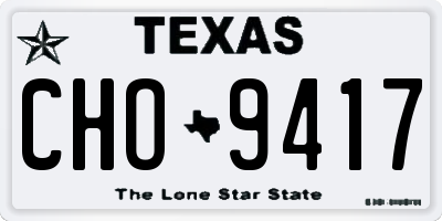 TX license plate CHO9417