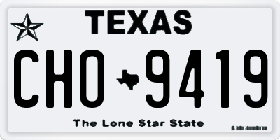 TX license plate CHO9419
