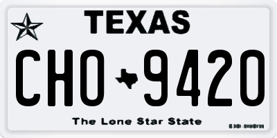 TX license plate CHO9420
