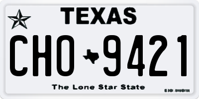 TX license plate CHO9421