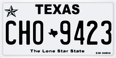 TX license plate CHO9423