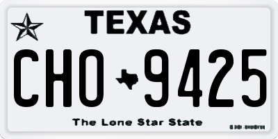 TX license plate CHO9425