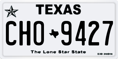 TX license plate CHO9427