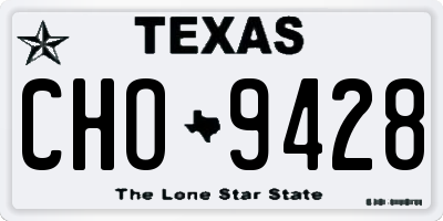 TX license plate CHO9428