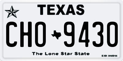 TX license plate CHO9430