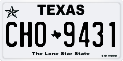 TX license plate CHO9431