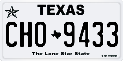 TX license plate CHO9433