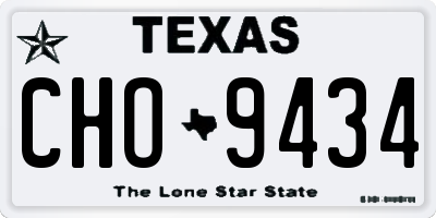 TX license plate CHO9434