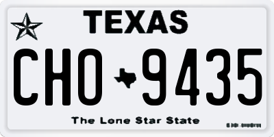 TX license plate CHO9435