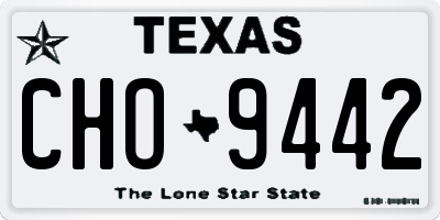 TX license plate CHO9442