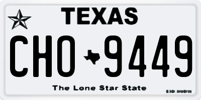 TX license plate CHO9449