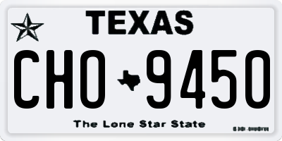 TX license plate CHO9450