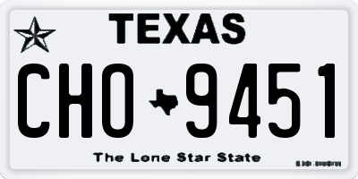 TX license plate CHO9451