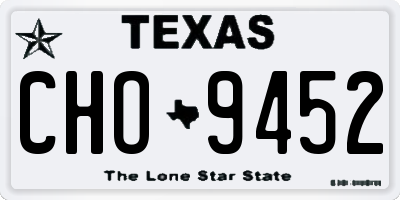 TX license plate CHO9452