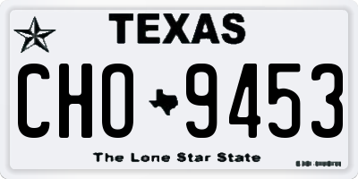 TX license plate CHO9453