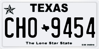 TX license plate CHO9454