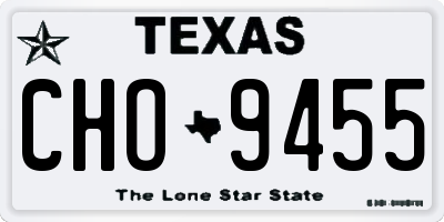 TX license plate CHO9455