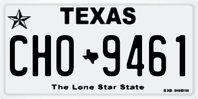 TX license plate CHO9461