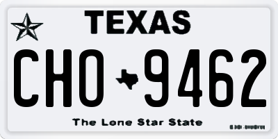 TX license plate CHO9462
