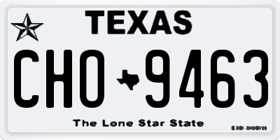 TX license plate CHO9463