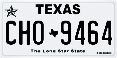 TX license plate CHO9464