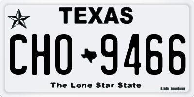 TX license plate CHO9466