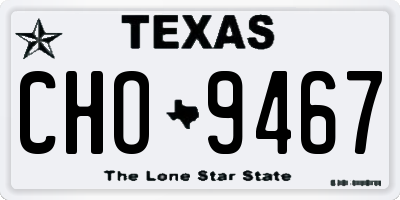 TX license plate CHO9467
