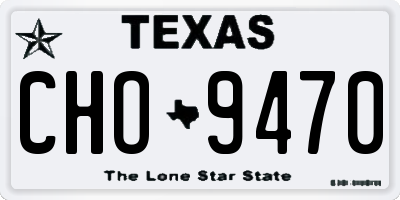 TX license plate CHO9470