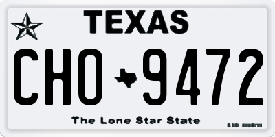 TX license plate CHO9472