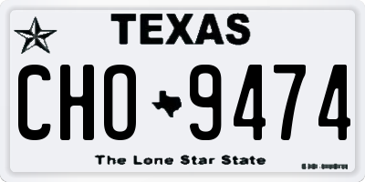 TX license plate CHO9474