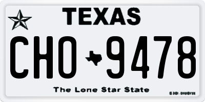 TX license plate CHO9478