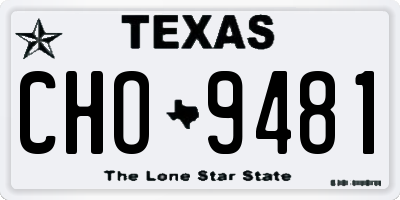 TX license plate CHO9481