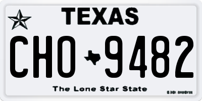 TX license plate CHO9482