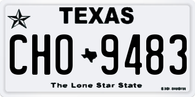 TX license plate CHO9483