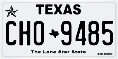TX license plate CHO9485