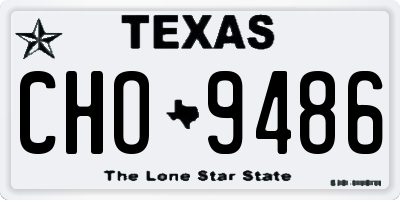 TX license plate CHO9486